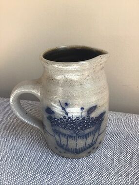 Salmon Falls 1993 Blueberry Basket Pottery Salt Glaze Stoneware Pitcher Handmade